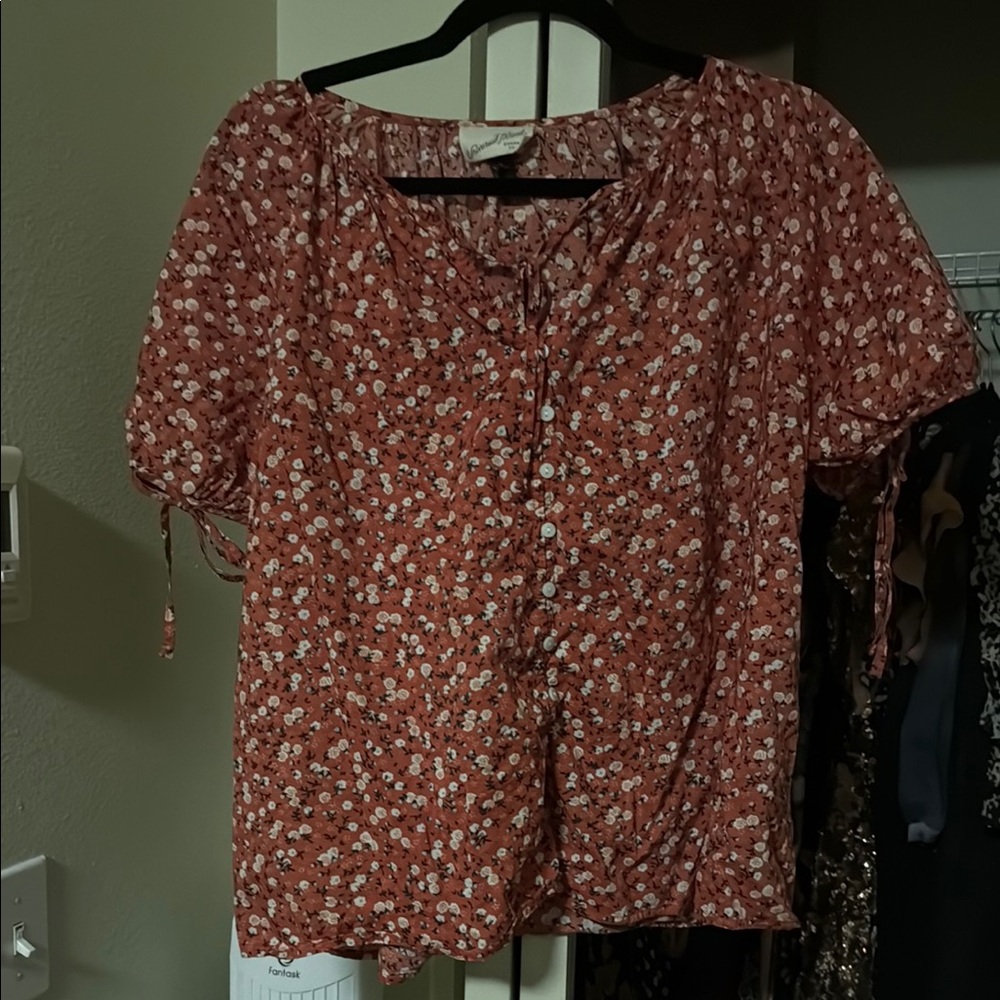 Floral Red Women's Top